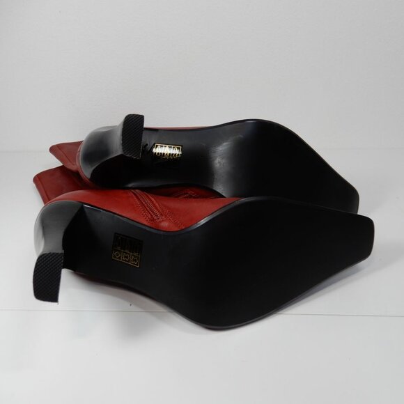 Jeffrey Campbell Be Bold Western Boots Size 5 Red Distressed Leather NEW $280 - Picture 12 of 12